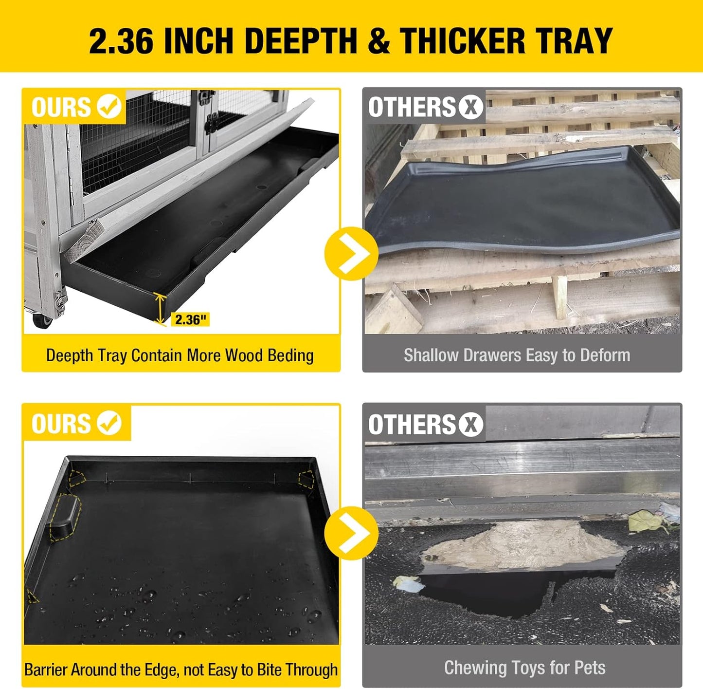 Aivituvin Guinea Pig Cage Chew Proof Hamster Cage Metal Frame Rat House Small Animal Habitat Critter Nation Cage 2 Levels Double Use Movable