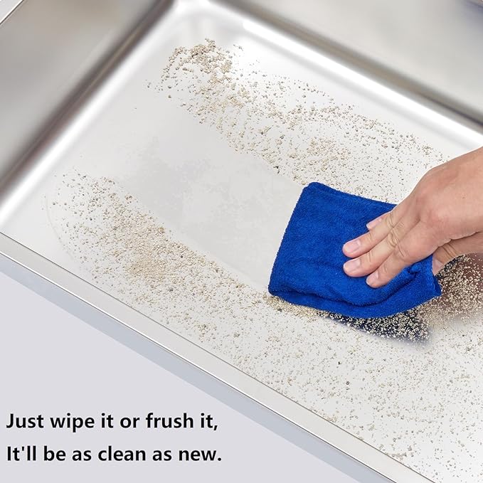 Stainless Steel Litter Box 2 Pack, 18"x14"x6"(Height) Medium to Large Cat Litter Box Easy Clean, Non Stick Litters Boxes No Smell for Adult Cats or Kitty/Kitten