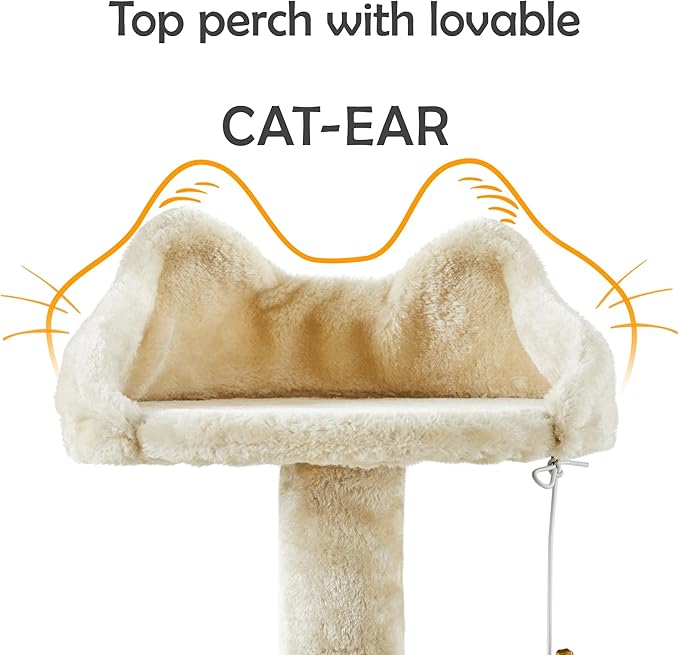 Topeakmart 57 inches Multi-Level Cat Tree Cat Condo with Scratching Posts Kittens Activity Tower Pet Play House Furniture
