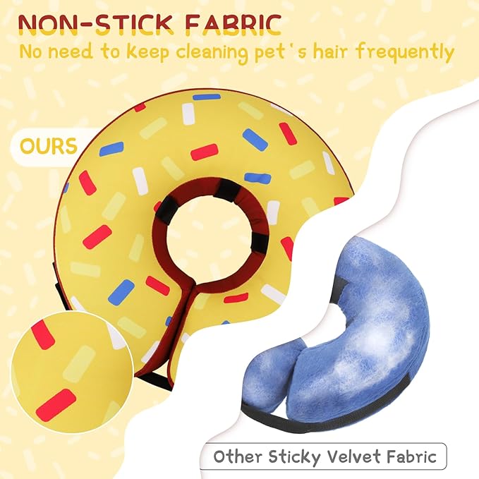 Supet Inflatable Cone Collar Alternative After Surgery, Neck Donut for Recovery, Soft E-Collar for Neuter - Small Medium Large Dogs