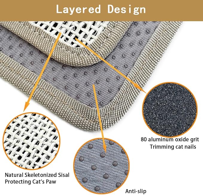 Cat Nail File Scratcher with 80-Grit Aluminum Oxide - Wrap-Around Design for Nail Trimming & Scratching Post Repair | Cat Scratchers That File Nails (Post Style1PCS)