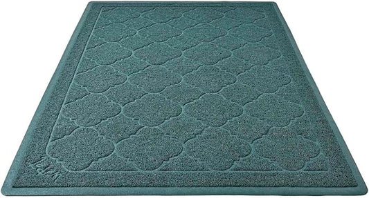 WePet Cat Litter Box Mat, Kitty Premium PVC Pad, Durable Trapping Rug, Phthalate Free, Urine-Resistant, Scatter Control, XXL 47 x 36 Inch, Celadon Green