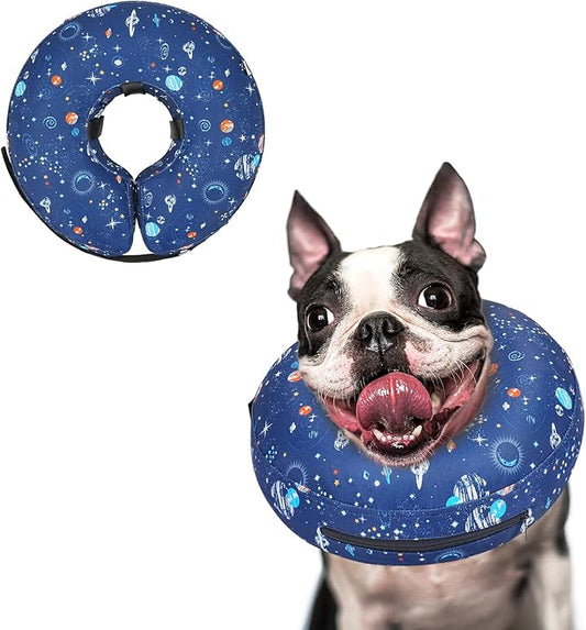 Supet Inflatable Dog Cone Collar for Large Medium Small Dogs, Soft Cone Collar for Dogs Cats, ECollar Doggie Neck Donut Dog Cone Alternative After Surgery