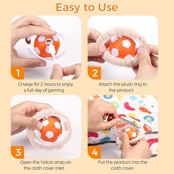 VIWIK Interactive Cat Toys for Indoor Cats, Hide and Seek Mouse Catching Game Cat Ball Toy, Automatic Motion Activated Kitten Toys, Low Noise Fast Rolling Ball in Play Mat for Bored Adult Cats