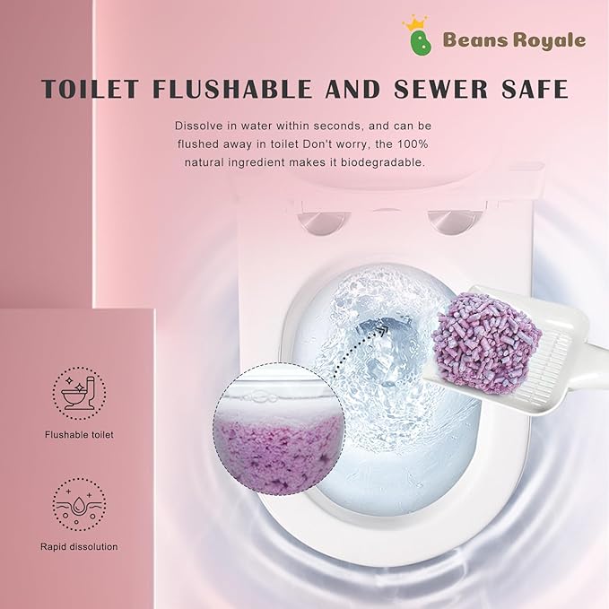 2pcs Pack (6L x 2) Tofu Cat Litter, Clumping Kitty Litter, Flushable,Pea Fiber,Dust Free, Odor Control, Low Tracking, Lightweight (Lavender 3mm)