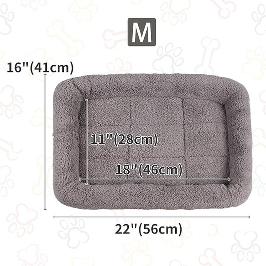 PETLESO Cat Bed Mat with Surrounding Pillow, 22" x 16" Plush Cushion for Small to Meidum Dogs & Cats Sleeping, Indoor Pet Beds Furniture Carrier Crate Anti Skid Pad, Washable, Medium