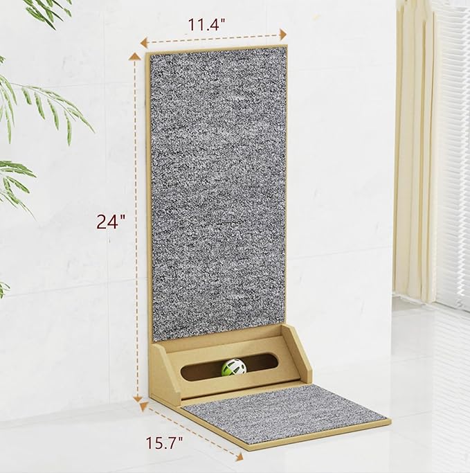 SHENGOCASE 24" Tall L-Shape Cat Carpet Scratcher Cat Scratching Post, Sofa Couch Protector Replaceable Scratching Pad Mat Sisal