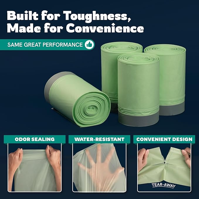 Panther Armor Poop Bags - 200x Cat Litter Bags for Poop - 13x9in Kitty Litter Unscented Leak Proof Cat Poop Bags - Litter Box Trash Bags - Odor Proof Cat Litter Disposal System