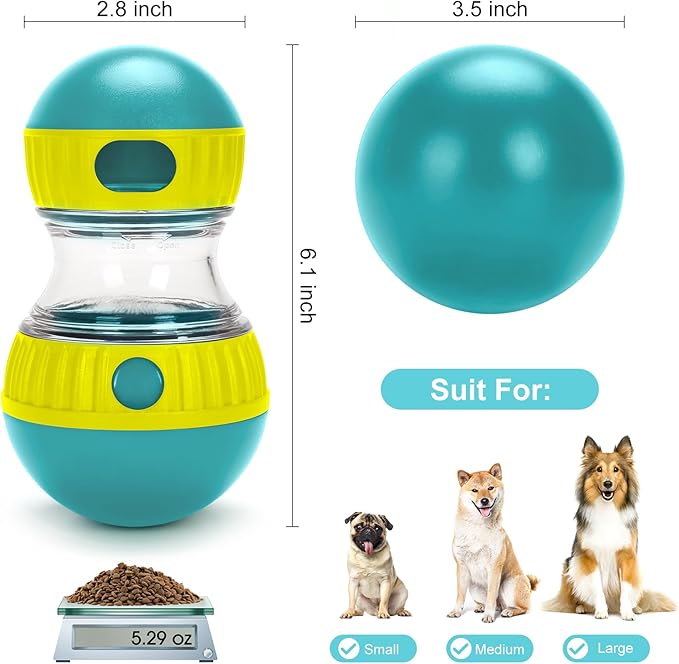 Dog Treat Toy, Interactive Treat Dispensing Dog Toys, Adjustable and Durable Dog Puzzle Toy for Small/Medium/Large Breed Dogs to Keep Them Busy (Green)