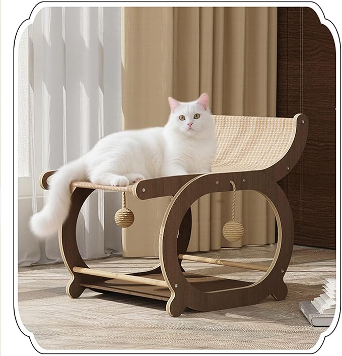 Mellowkin Cat Scratcher Couch, Double-Layer Lounger Cat Scratcher, The Claw Lounge, 2-in-1 Cats Scratch Pad and Lounger, Wear Resistant Scratching Sisal Chair for Indoor Cats (C)