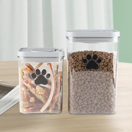 2-Pack Dog Treat Storage Container Set 78oz+48oz | Airtight Pet Treat Canisters for Cats & Dogs, Kitchen Counter Jar, BPA-Free, Dog Cookie Treats Jars with Lid, Keeps Treats Fresh & Crunchy