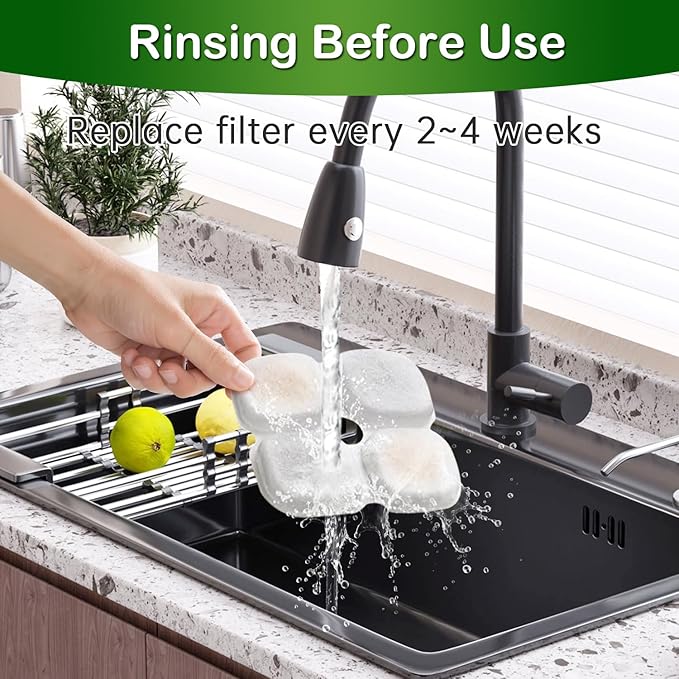 Cat Water Fountain Filter,Compatible 101oz/3L Crystal Stainless Steel Pet Water Fountain,Cat Fountain Replacement Filter 6 Set