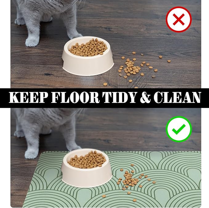 Dog Food Mats for Floors Absorbent, Pet Cat Food Mat - Quick Dry Dog Mat for Food and Water Boho Pet Supplies