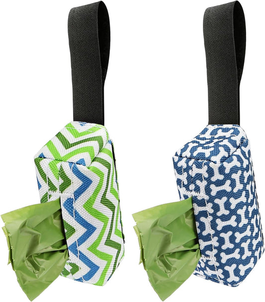 Dog Poop Bag Holder for Leash, 2 Pack Dog Poop Bag Dispenser, Sturdy and Guaranteed Leakproof Poop Bag Holders for Leashes, Dog Waste Bag Holder, Unscented, 2 Dispenser and 30 Bags By PobbY