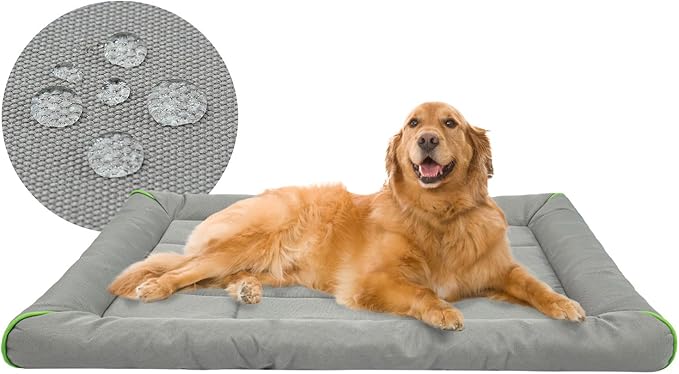 Miguel Oxford 900D Outdoor Waterproof Dog Bed for Metal Dog Crates Water-Resistant All Weather Pet Mat Durable Easy Wipe Clean Travel Indoor Outdoor Puppy Cat Crate Bed 48inch, Gray