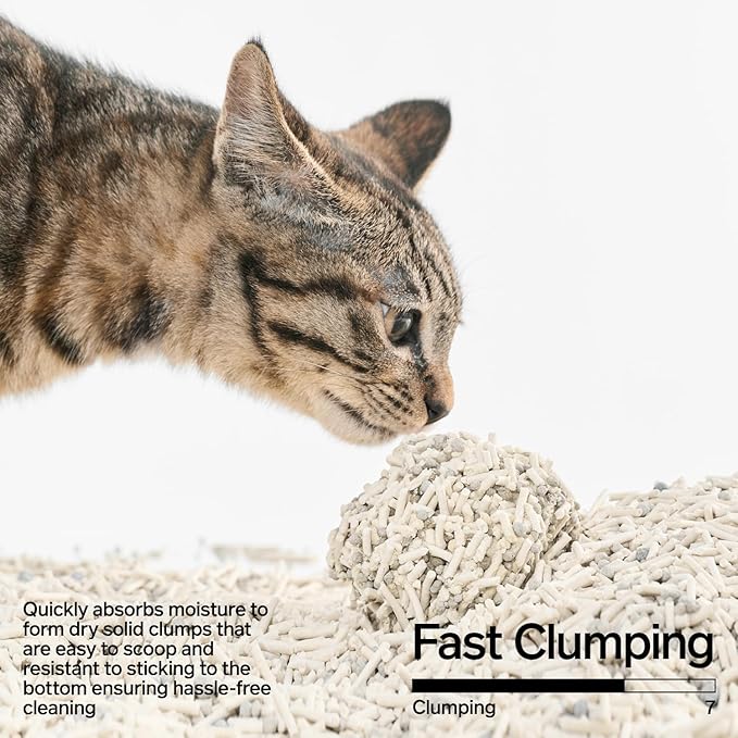 pidan Mix Cat Litter,Tofu Cat Litter with Bentonite,Absorbent and Fast Drying,Flushable Tofu Litter,Selected Quality Pea Dregs,5-Fold Water Absorption,Strong Clumping (5.3lb×1bag)