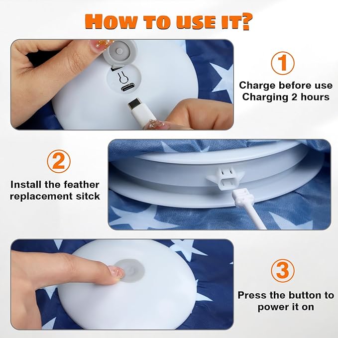 Cat Toys Interactive Hide and Seek with Chirping, Motion Activated Cat Exercise Catching Game Moving Concealed Feathers Hidden in Bag