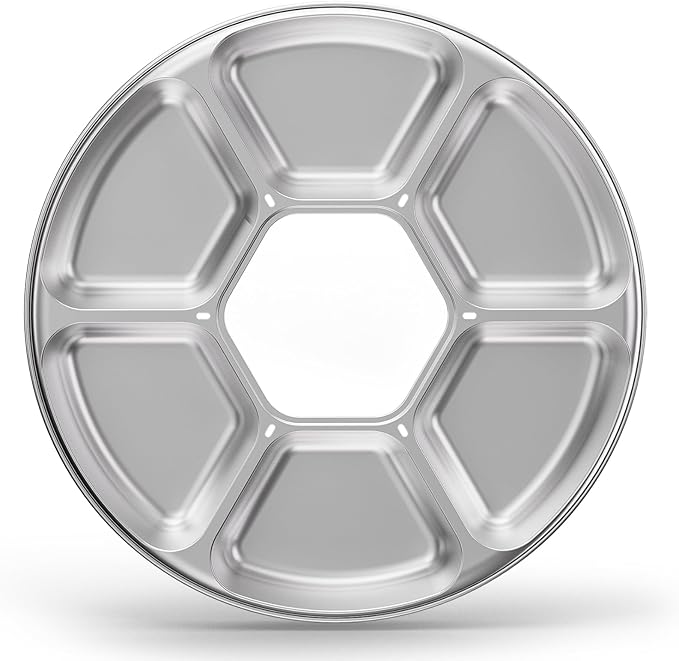 iPettie Replacement 304 Stainless Steel Food Tray for Brioche Automatic Pet Wet Food Feeder - 6 Isolated Portions, Dishwasher Safe, Lightweight, Easy to Clean