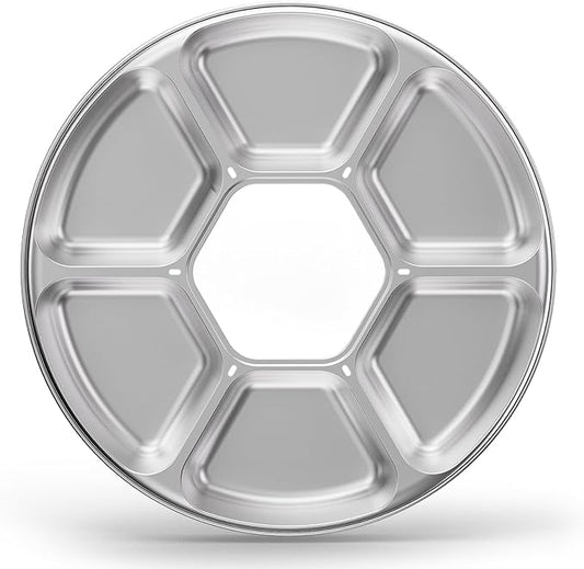 iPettie Replacement 304 Stainless Steel Food Tray for Brioche Automatic Pet Wet Food Feeder - 6 Isolated Portions, Dishwasher Safe, Lightweight, Easy to Clean