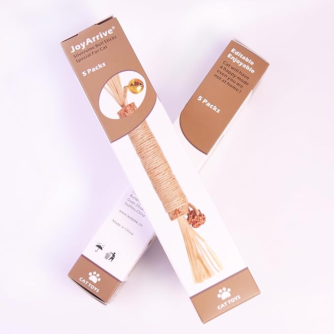 Natural Dried Matatabi Cat Chew Stick with Gall Fruit, Raffia Grass & Bell Cat Ball Toys, Handmade Silvervine Sticks Interactive Catnip Toy for Teething & Entertainment (Size M Color A)