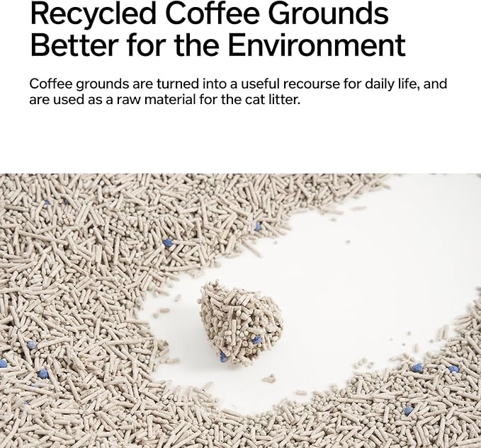 pidan Tofu Cat Litter with Recycled Coffee Grounds,Clumping,Flushable,Ultra Absorbent and Fast Drying, 100% Natural Ingredients Litter,Really Dust-Free,Less Scattering (4 Packs)