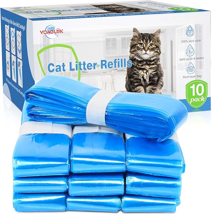 10 Pack Cat Litter Refill Bags 100% Enhanced Odor Control Generic Litter Refills Compatible with Standard, Plus, XL Pail