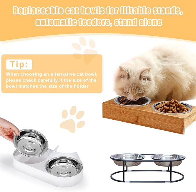 12 PCS Stainless Steel Cat Bowl - Shallow Wide Flat Cats Food Bowls,Metal Kitten Dishes Whisker Friendly Fatigue Relief,Replacement Basic Kitty Plates for Elevated Stand,Dishwasher Safe…