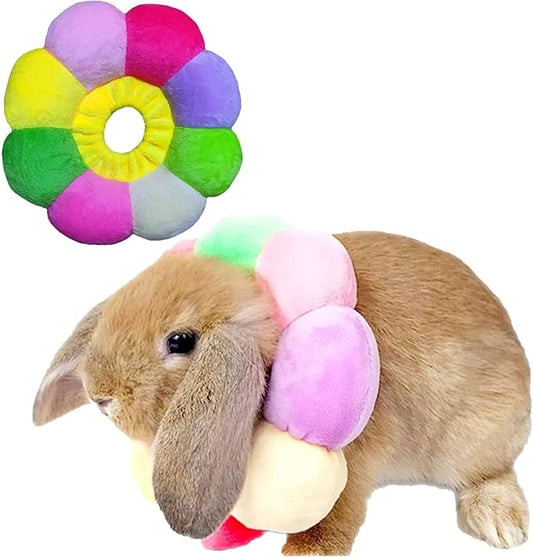 Rabbit Cat Cone Collar Soft,Adjustable Cat Recovery Wound Healing Accessory,Cats Cones to Stop Licking,for Chinchilla,Guinea Pigs,Bunny,Kitten Donuts Collar After Surgery(X-Small)