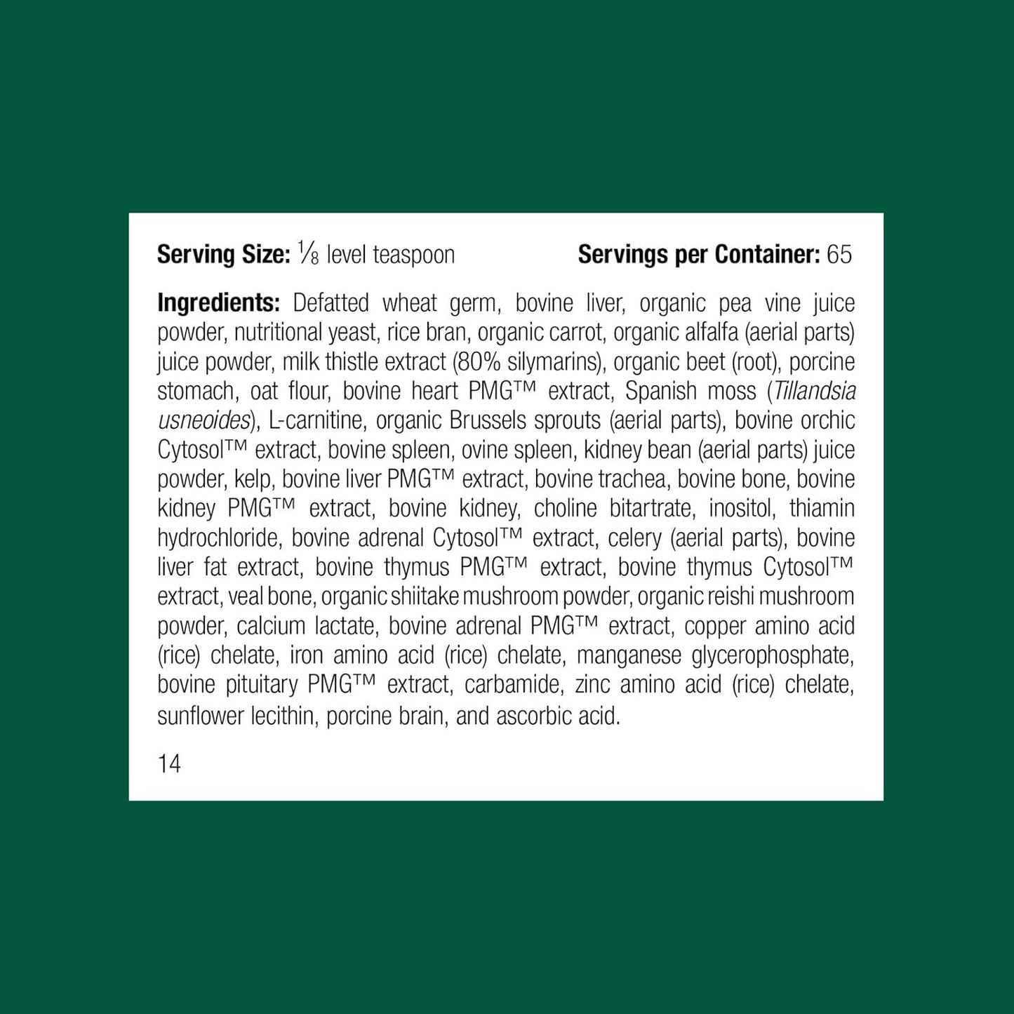 Standard Process Inc. Canine Whole Body Support - Multisystem Support Supplement for Canines - Nutritional Powder for Daily Health Maintenance - Multisystem Supplement Formula - 25 g