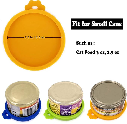 Comtim 3 Pack Cat Food Can Lids, Silicone Small Pet Food Can Lids Covers for 3 oz Cat Food Cans