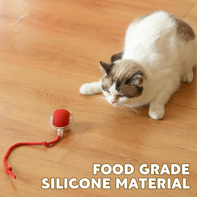360° Smart Automatic Rolling Pet Ball - Interactive Dog & Cat Toy for Indoor Cats & Kittens (Red)