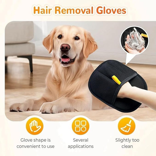 Pet Hair Removal Glove - Cat & Dog Electrostatic Hair Remover Grooming Glove 2Pcs