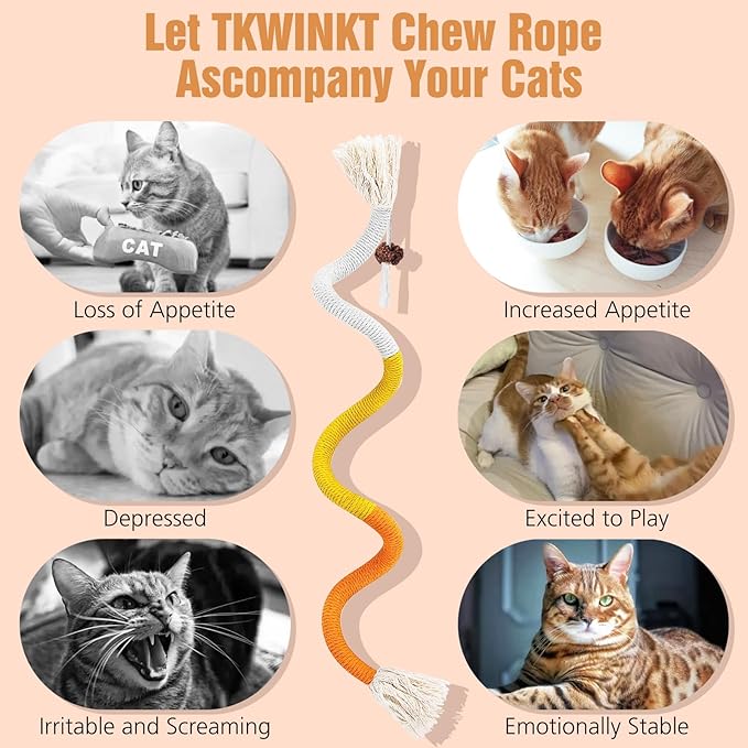 3 PCS Cat Chew Toy Catnip Toys for Cats 27.5in Interactive Cat Toy for Indoor Cats Kitten Teething Toys