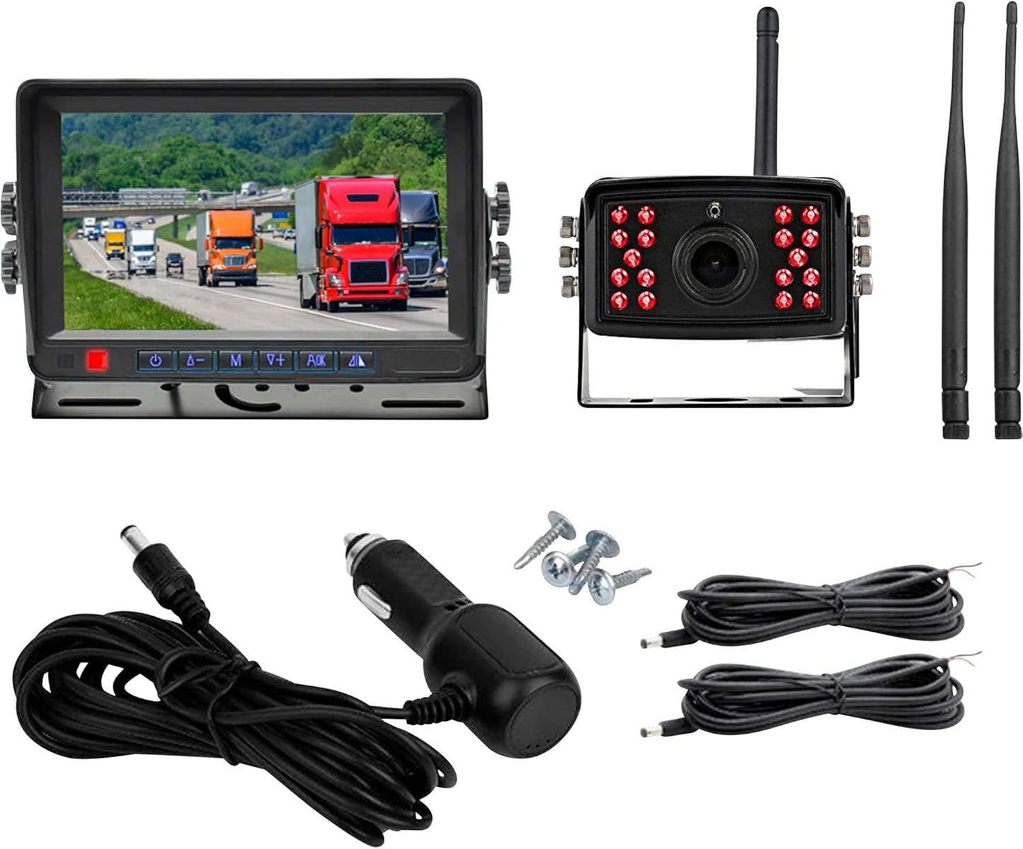 FalconEye Electronics 2nd Generation 200-300Ft Wireless Range Backup Camera for Trucks, Fleets. HD, 7inch LCD (1 Cam System)