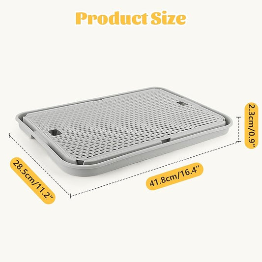 Litter Box Step, Cat Step/Ramp/Catcher with Filter Function, Easy to Clean, Ideal for Kitten & Elderly Cats (Light Grey)