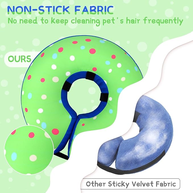 Supet Inflatable Dog Cone Collar Alternative After Surgery, Doggie Neck Donut Collar Recovery ECollar for Post Surgery, Soft Dog Cone for Small Medium Puppies Cats