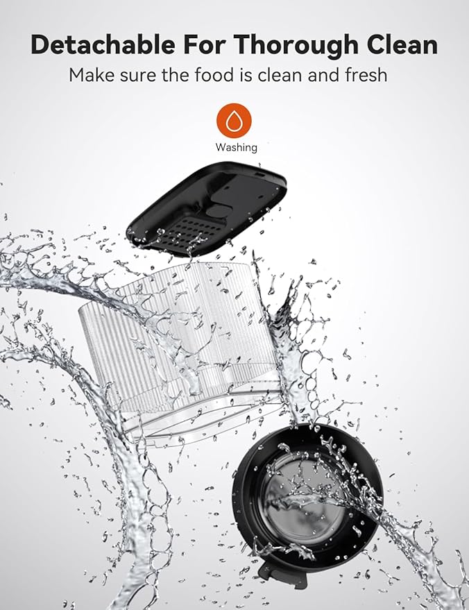 WOPET Automatic Cat Feeder, 4L Automatic Dog Feeder with 180-Day Battery Life, Programmable Cat Food Dispenser with Stainless Steel Bowl，1-6 Meals Per Day