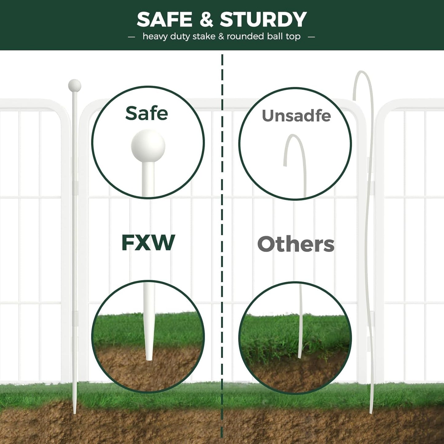 FXW Rollick Unleashed Dog Playpen for Indoor, Yard, RV Camping, 24 inch 32 Panels for Small and Puppy Dogs, White│Patented