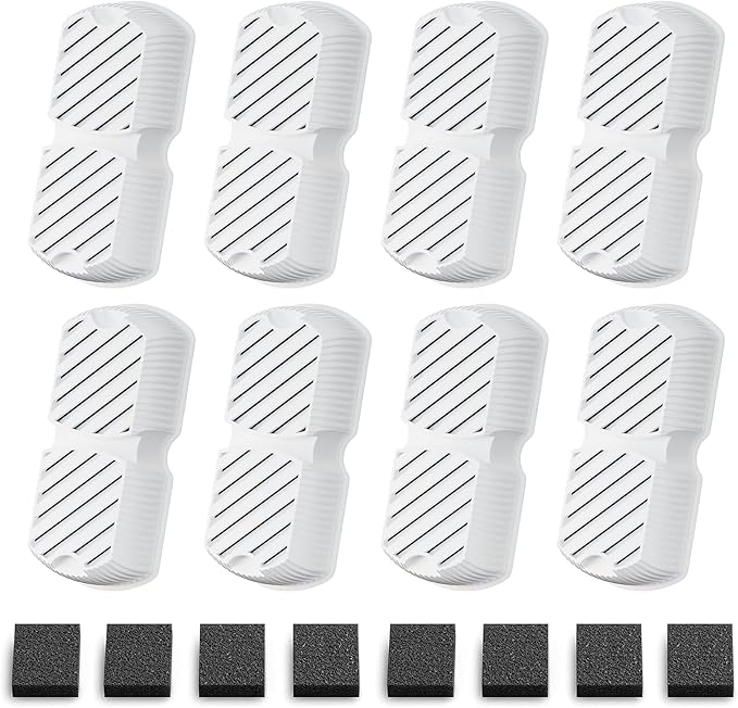 Dog Water Fountain Filters: 16 Dog Fountain Filters - Pet Water Fountain Filters Replacement - Including 8 Filters + 8 Sponges - Suitable for GROOKPET Dog Water Fountain for Large Dogs