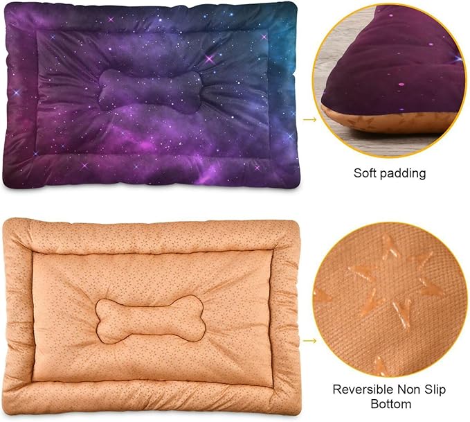 Pet Bed Nebula Galaxy Universe Dog Bed Mat Absorbing Non Slip Pad Pet Sleeping Mat for Small, Medium, and Large Dogs Puppy Cat 36 in x 24 in