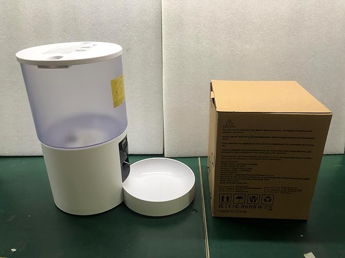 Automatic Cat Feeder Food Dispenser: 4L Timed Small Dog Dry Food Dispenser with 10s Voice - Distributeur Nourriture Chat Hund Programmable - Auto Pet Feeder with 1-6 Meals White