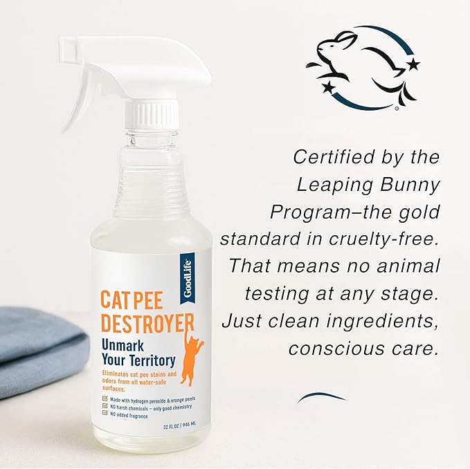 Cat Pee Destroyer - Cat Urination Stain & Urine Odor Eliminator for Home - Cat Deodorizer for Litter Box, Carpet, Mattress, Couches, Furniture, & Floors (CPD 32)