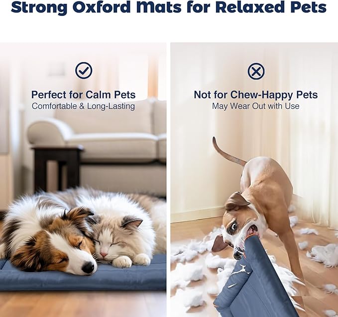 Miguel Oxford 900D Outdoor Waterproof Dog Bed for Metal Dog Crates Water-Resistant All Weather Pet Mat Durable Easy Wipe Clean Travel Indoor Outdoor Puppy Cat Crate Bed 36inch, Blue