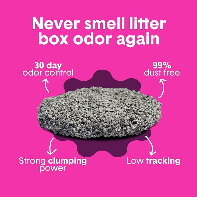Boxie® Glo™ 30 Day Odor Control Clumping Clay Cat Litter, 28lb, Multi-Cat, 99.9% Dust-Free, Low Tracking, UV Light Attractant, Superior Clumping for Easy Scooping