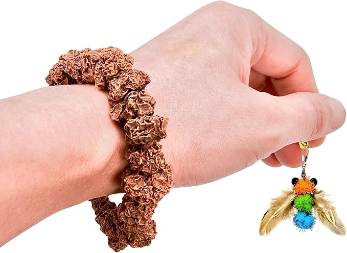 Natural Silvervine Gall Fruit Cat-Attracting Bracelet,Interactive Cat Toy for Relaxing and Teething, Catnip Alternative (Small Gall Fruit)