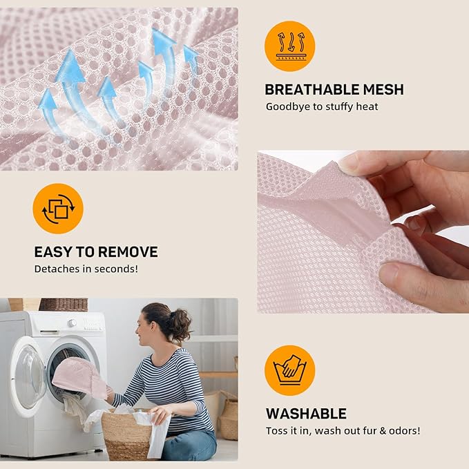 Cat Desk Bed & Perch - Breathable Soft Mesh Cat Hammock Nest for Home Office Desk, 360° Flexible Adjustable, Holds Up to 62 lbs for Gaming/Study Table (Pink)