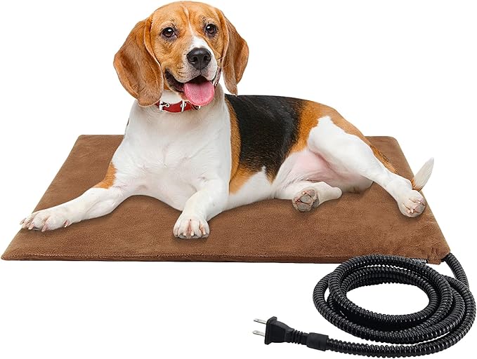 Pet Heating Pad, Electric Heated Pad for Dog Cat, Warm Mat Waterproof Dogs Cats Beds with Constant Temperature,Chew Resistant Cord, Comfortable Heater Heater Blanket Puppy and Kitten (M:20'' x 16'')