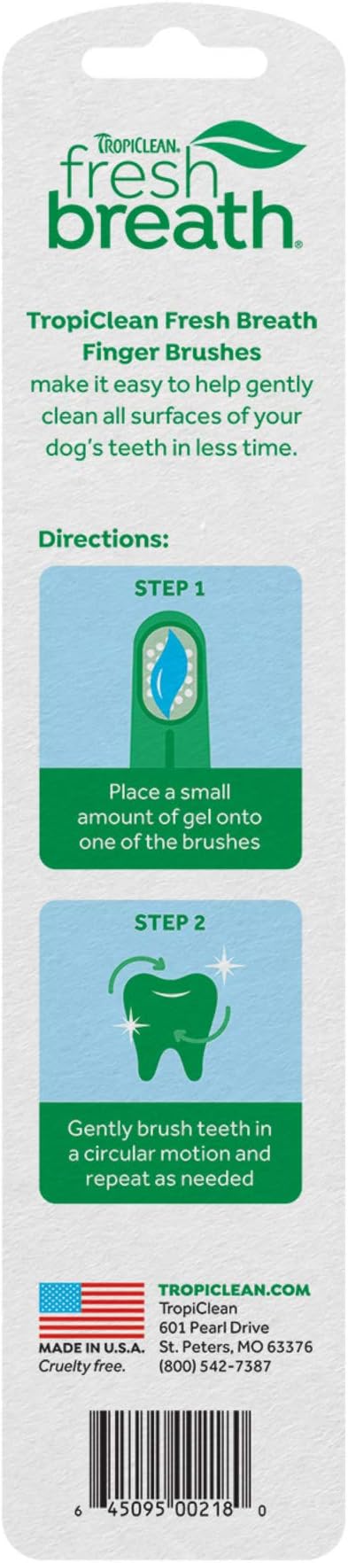 TropiClean Fresh Breath Finger Toothbrushes for Dogs & Puppies | Gentle Soft Toothbrush Alternative for Easy Teeth Cleaning