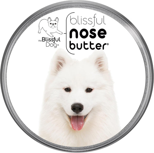 The Blissful Dog Samoyed Nose Butter for Dry, Cracked Skin, Lick-Safe Dog Nose Balm with Moisturizing Shea Butter, Almond, Olive, and Essential Oils, Pet Supplies, Uncented, 8 oz.