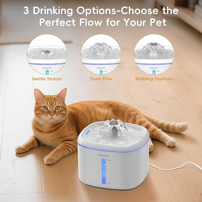 Cat Water Fountain，2.5L/85oz Pet Cat Fountain – Ultra Quiet Upgraded Automatic Pet Water Dispenser with 3 Replaceable Filters, Indoor Cat & Dog Drinking Bowl (W01 Pro)-1
